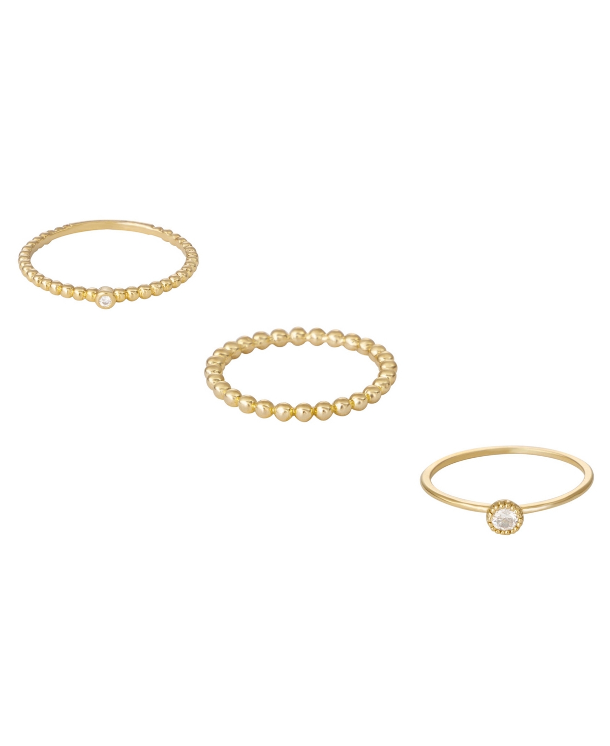 Simple Gold Plated Stacking Ring Set - Gold
