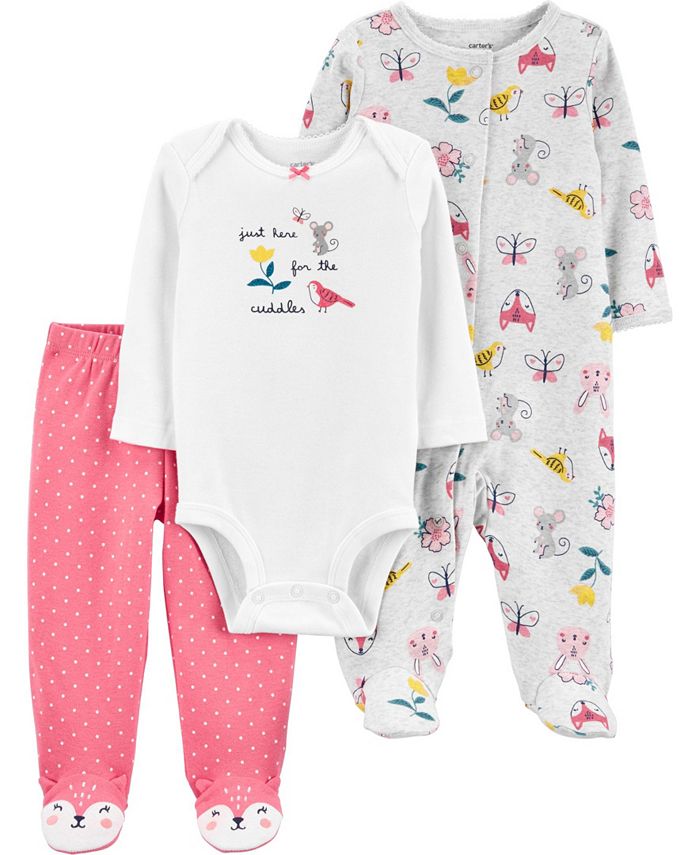 Carter's 3pc Baby Girl Purple Deer Bodysuits and Pants Set
