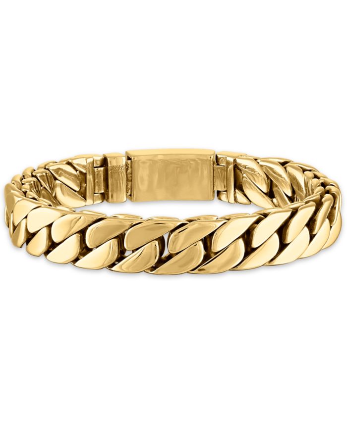 Esquire Men's Jewelry Curb Link Chain Bracelet in Gold-Tone Ion-Plated