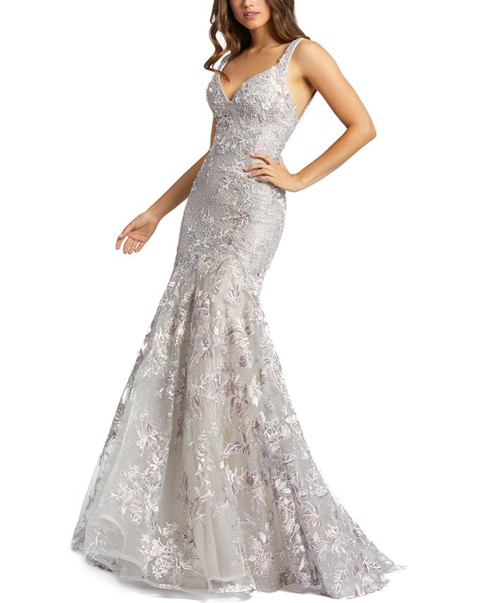 MAC DUGGAL Beaded Embroidered Gown - Macy's