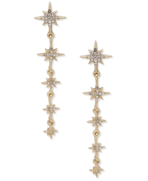 image of lonna & lilly Gold-Tone Pave Star Linear Drop Earrings