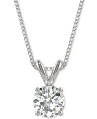 Charles & Colvard Moissanite Solitaire Pendant 1 2 Ct. T.W. 3 1 10 Ct T.W. Diamond Equivalent In 14k White Or Yellow Gold