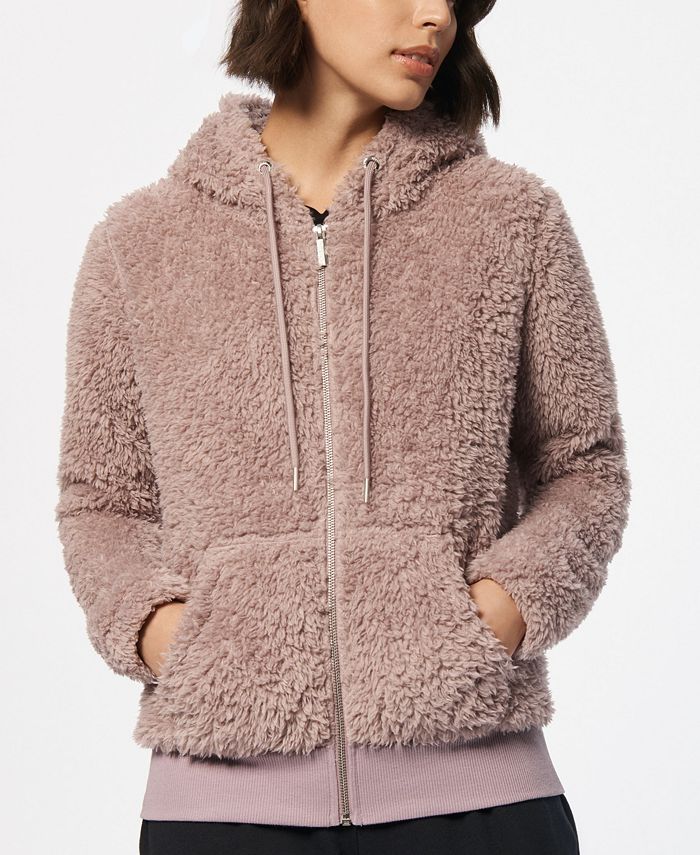 Marc New York Women's Ultra Soft Faux Fur Hooded Zip Up - Macy's