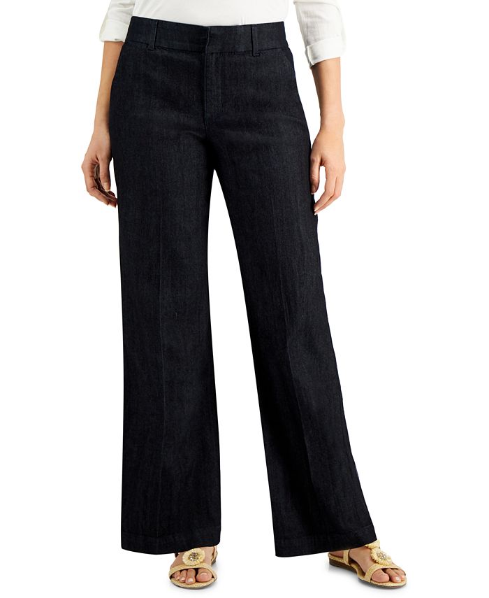 Charter Club Petite Wide-Leg Trouser Jeans, Created for Macy's ...