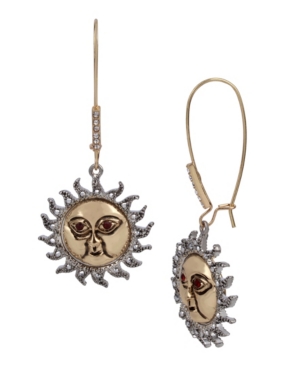 image of Betsey Johnson Celestial Sun Dangle Earrings