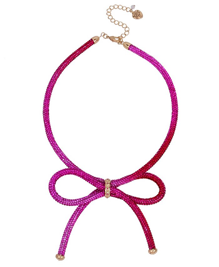 Betsey Johnson Mesh Bow Necklace Macy s