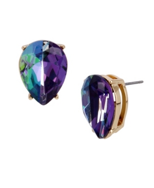 image of Betsey Johnson Two-Tone Stone Stud Earrings