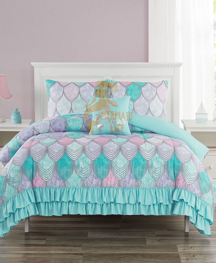 Mermaid comforter hot sale set twin
