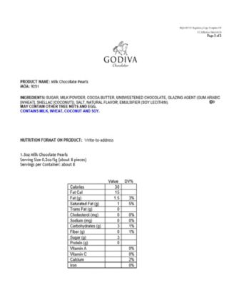 Milk Chocolate Pearls, Set of 18