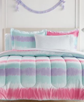 Kids Tie Dye Stripe Comforter Set, Full
