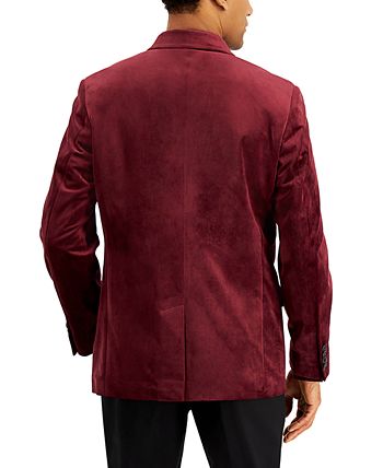 Macy's red shop velvet blazer