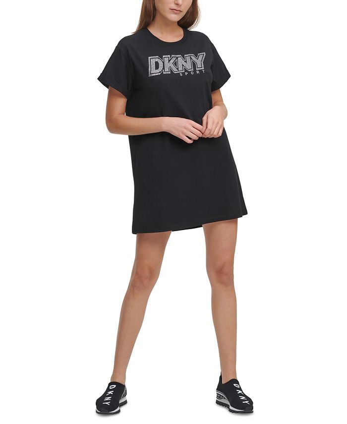 DKNY Sport Cotton Rhinestone Logo TShirt Dress & Reviews Dresses Women Macy's