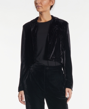 Oat Cropped Velvet Blazer