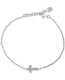 EFFY® Diamond Pavé East-West Cross Link Bracelet (1/20 ct. t.w.) in Sterling Silver