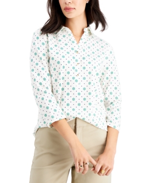 Charter Club Petite Iconic 3/4-Sleeve Polo Shirt Created for Macy's