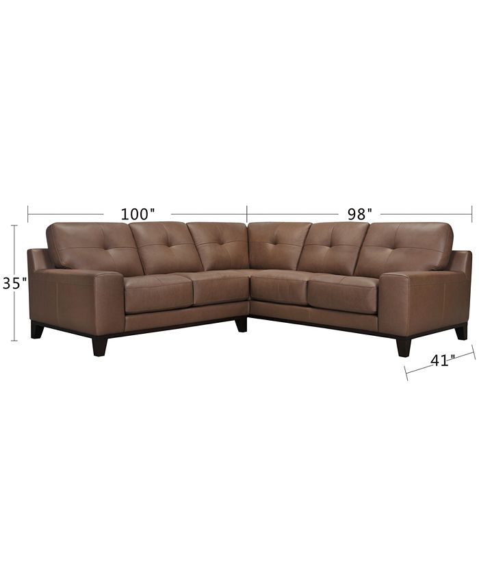 Furniture Harli 2Pc. Leather Sectional, Created for Macy's & Reviews Furniture Macy's