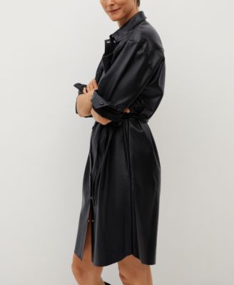 fall leather dress Fifteen Twenty Women's Jennifer Faux Leather Dress In Black main image 0