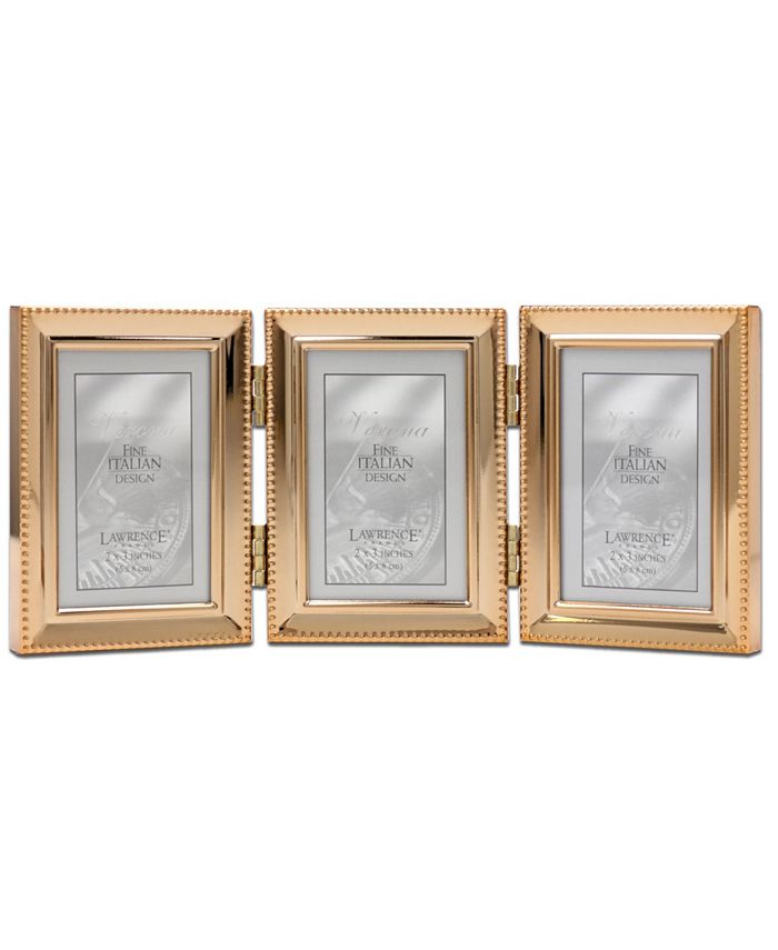 Lawrence Frames Polished Metal Hinged Triple Picture Frame Bead Border Design 2 5 X 3 5 Reviews Picture Frames Home Decor Macy S