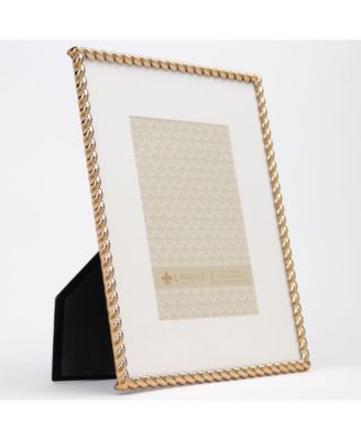 High Quality Polished Cast Metal Picture Frame - Rope Design with Mat, 8" x 10"