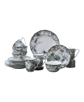 222 Fifth - Adelaide Green 16 Piece Dinnerware Set