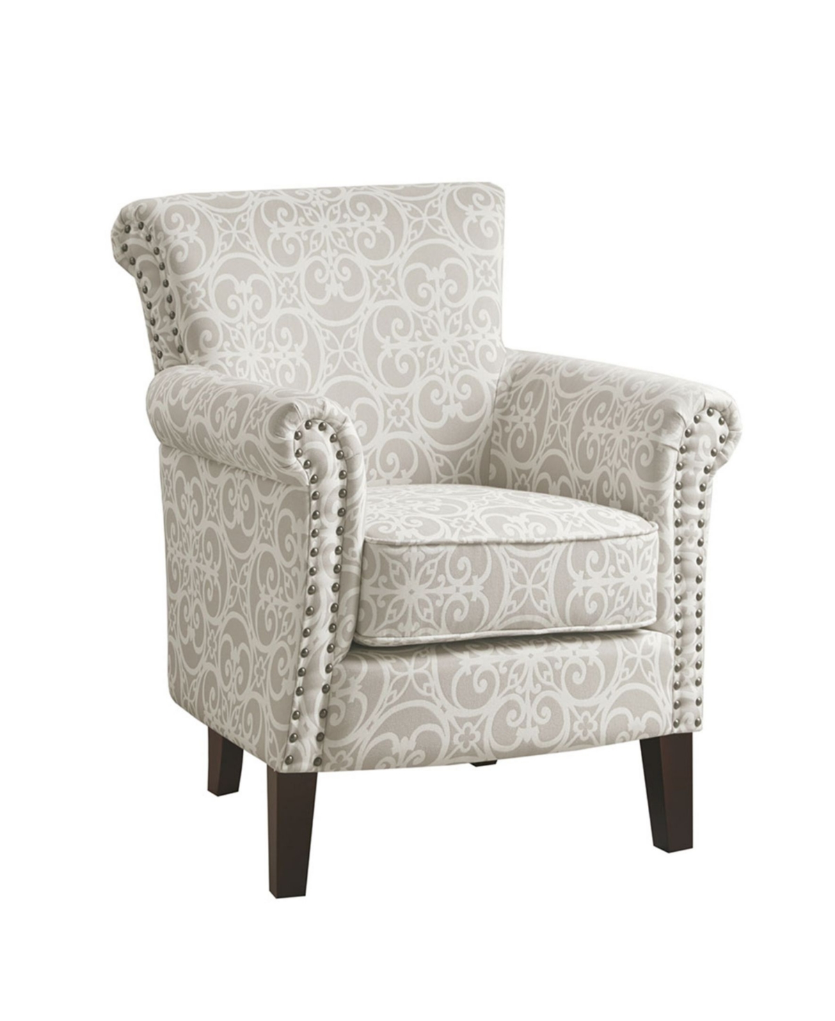 Madison Park Brooke Tight Back Club Chair With Nailheads In Natural