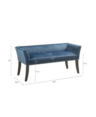 Welburn 49.5" Upholstered Bench with Back Wood Legs