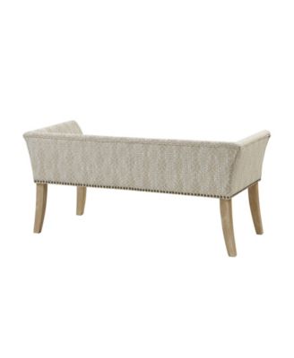 Welburn 49.5" Upholstered Bench with Back & Wood Legs