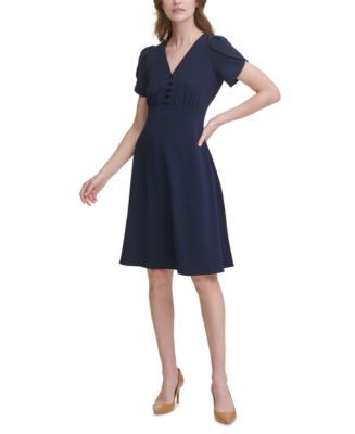 Calvin Klein Tulip-Sleeve A-Line Dress - Macy's