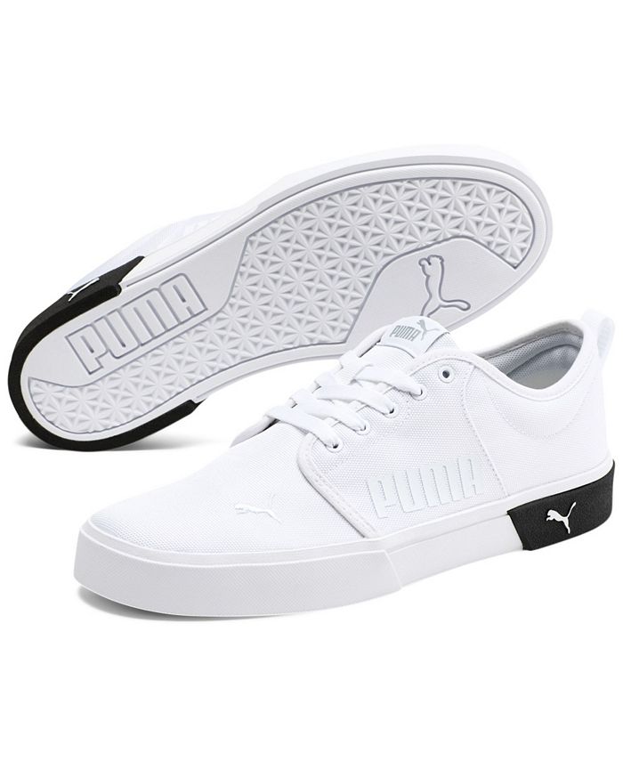 Mens El Rey II Perforated Casual Shoes in White/ White Size 7.5 Leather Finish Line Men Shoes Flat Shoes Casual Shoes 