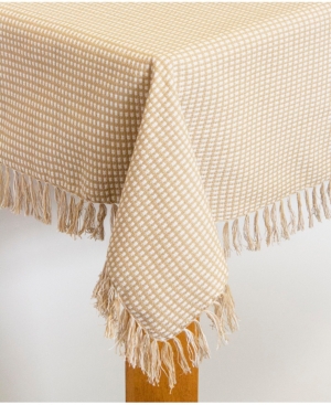 LINTEX HOMESPUN ECRU 100% COTTON TABLECLOTH 70" ROUND 