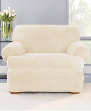 Sure Fit Stretch Plush 2-Piece T-Chair Slipcover Bedding