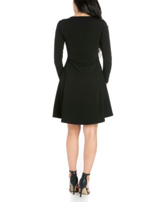 Women's Long Sleeve Knee Length Skater Dress