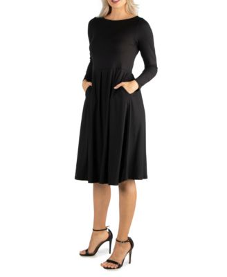 Women's Midi Length Fit and Flare Dress