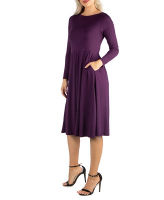 Women's Midi Length Fit and Flare Dress