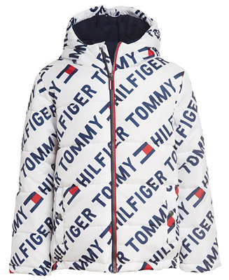 Tommy Hilfiger Big Boys Printed Puffer Jacket - Macy's