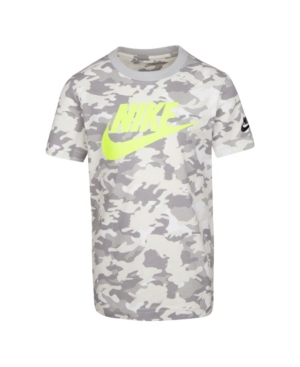 image of Nike Little Boys Short Sleeve Camo Print Logo T-shirt
