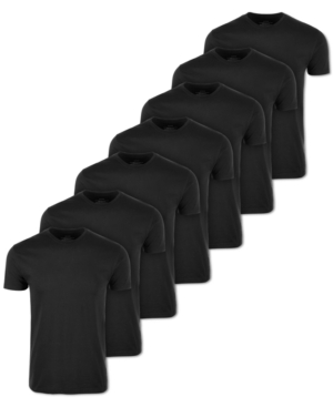 Alfani Men's 7-Pack Black Crewneck T-Shirts Created for Macy's