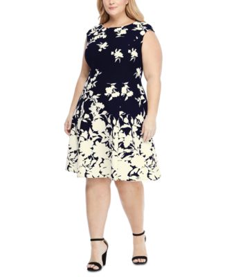 LONDON TIMES high quality plus size Floral Fit & Flare Dress