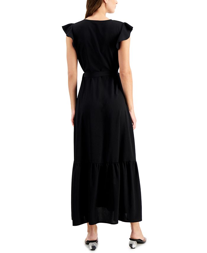 Bar III Flutter-Sleeve Wrap Dress, Created for Macy's & Reviews ...