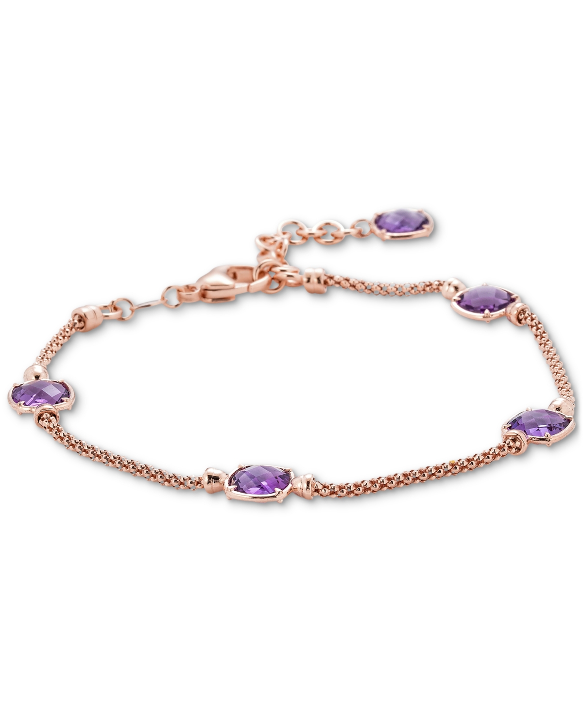 MACY'S LAPIS LAZULI STATION LINK CHAIN BRACELET IN 14K GOLD-PLATED STERLING SILVER (ALSO IN TURQUOISE, CITR 