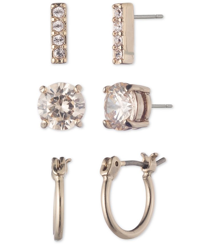 Givenchy Gold-tone and Rose Crystal Earring Trio & Reviews - Earrings -  Jewelry & Watches - Macy's