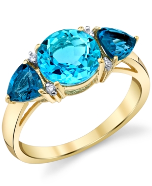 image of Blue Topaz (3-7/8 ct. t.w.) & Diamond Accent Ring in 14k Gold