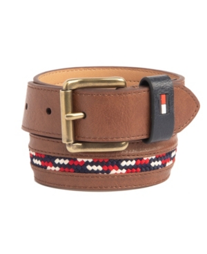 image of Tommy Hilfiger Big Boys Casual Belt with Woven Laced Inlay