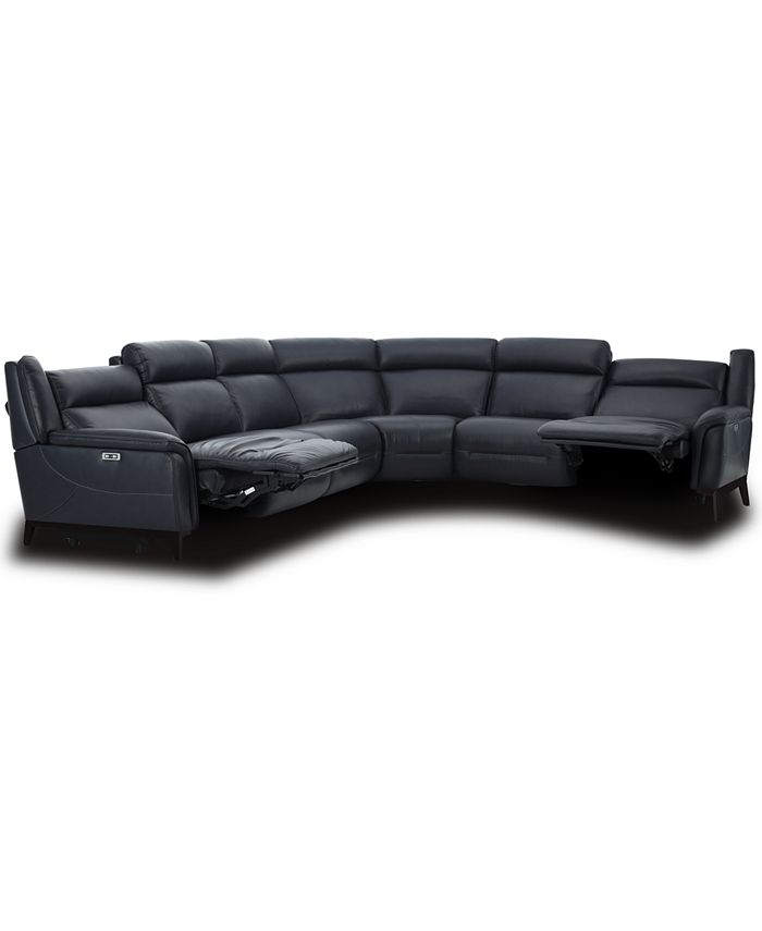 Furniture CLOSEOUT! Lond 6Pc. Leather Sectional with 2 Power Recliners