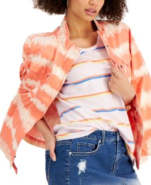 Style & Co Petite Tie-Dyed Twill Jacket Created for Macy's