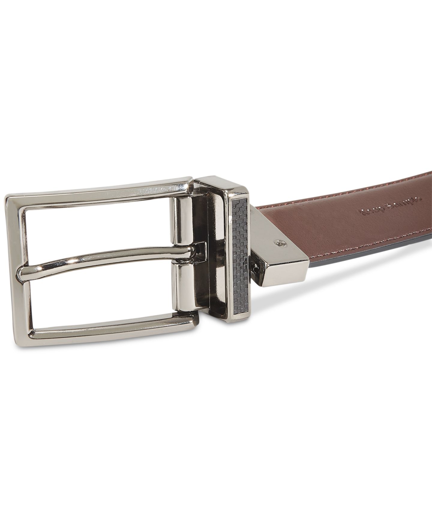 Мужской ремень Perry Ellis Portfolio Reversible Belt, цвет: Чёрный / Коричневый — фото 3