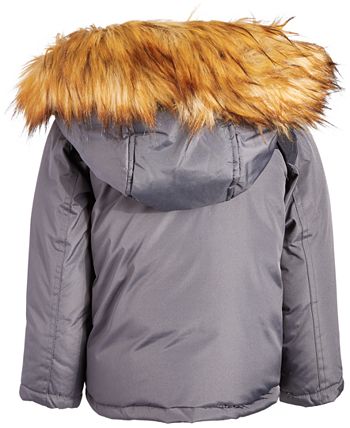 Ben Sherman Little Boys Hooded Parka with Faux Fur Trim Macy s