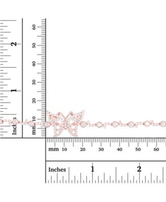 Cubic Zirconia Butterfly Adjustable Bolo Bracelet in Sterling Silver (Also in 14k Gold Over Silver or 14k Rose Gold Over Silver)