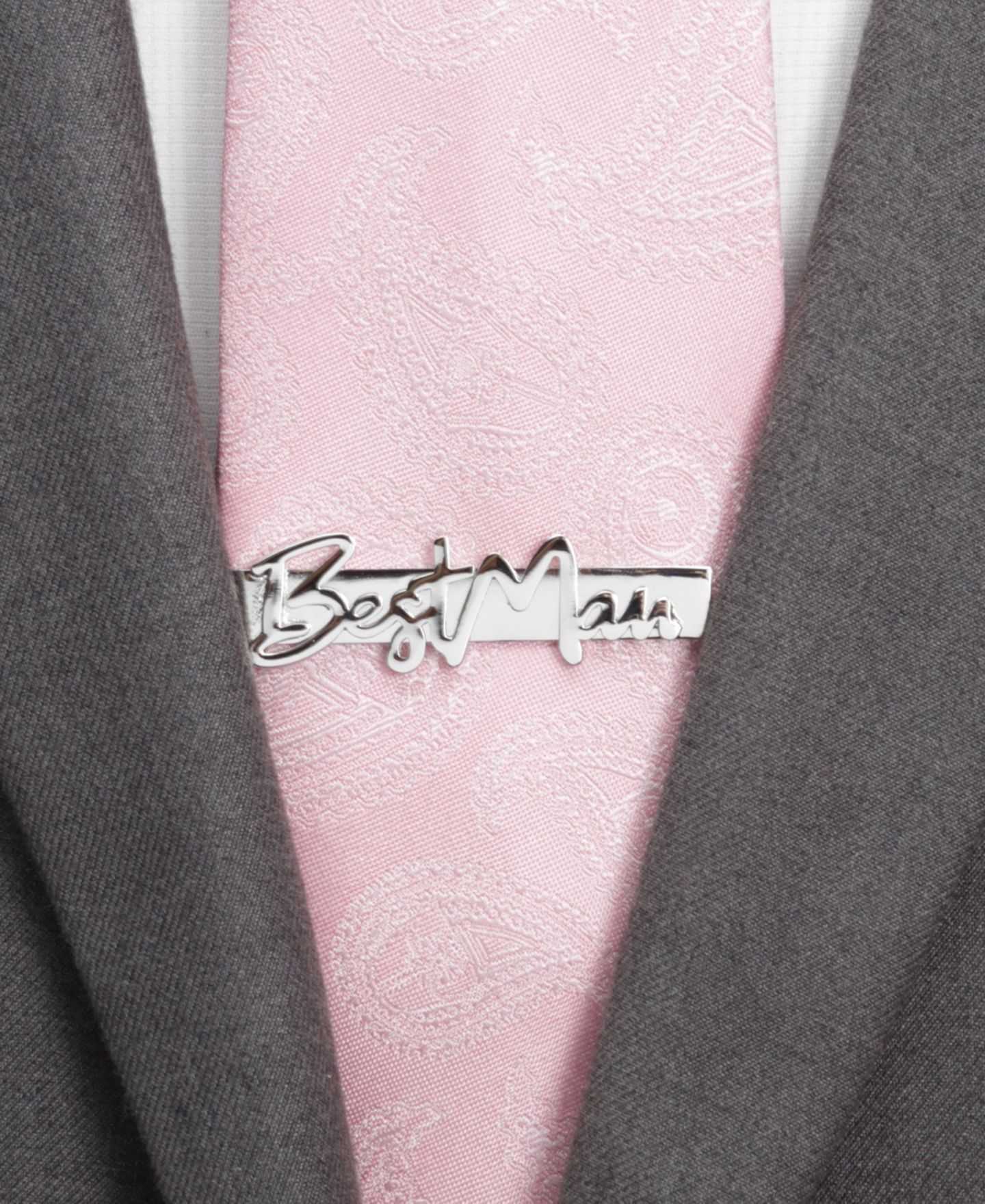 Мужской зажим для галстука Cufflinks Inc. Best Man, цвет: Серебряный — фото 3
