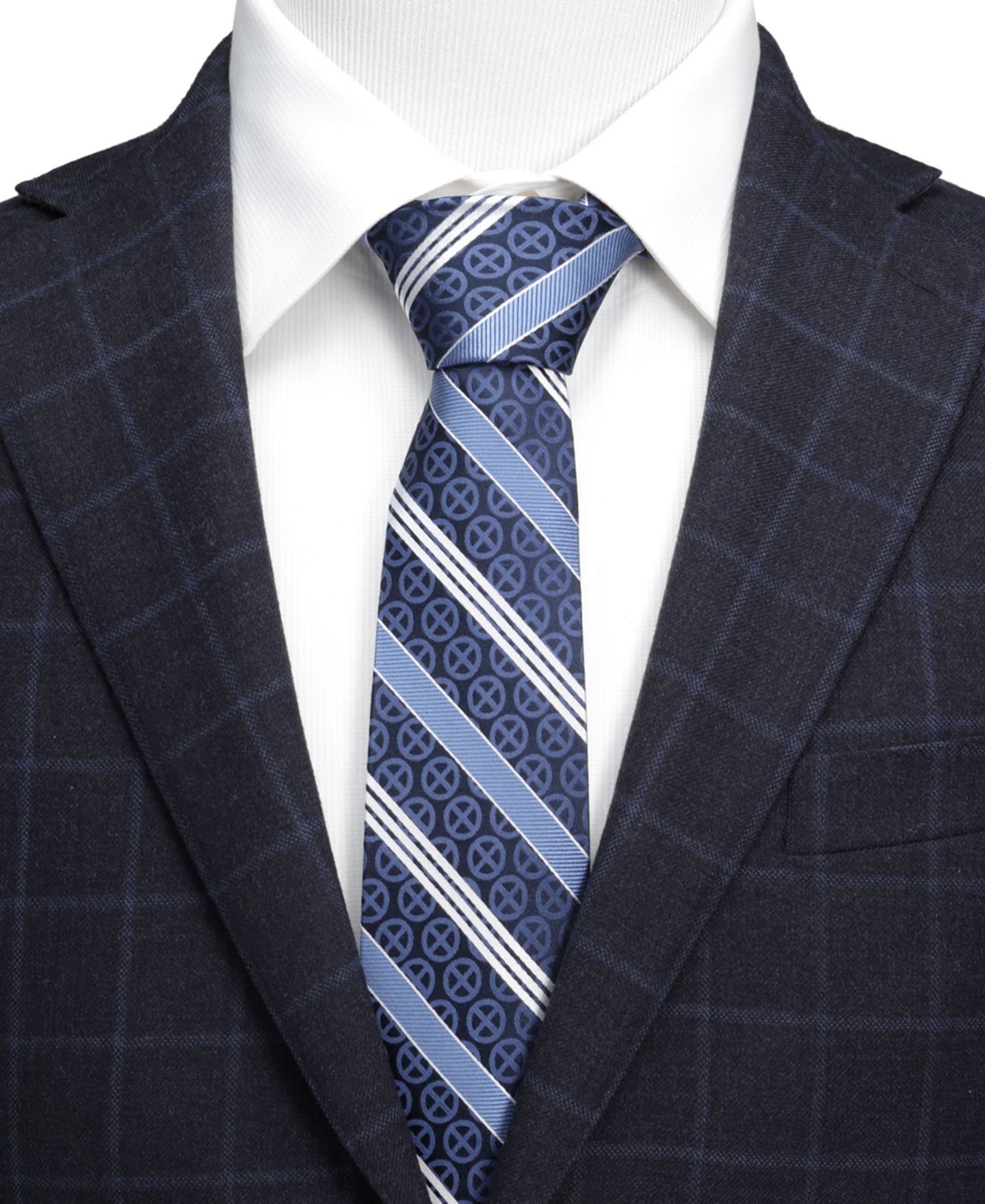 Мужские галстуки Marvel X-Men Symbol Tie, цвет: Тёмно-синий — фото 5